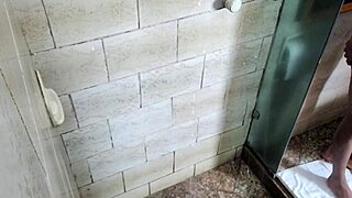 joao the naughty fucks skinny latina brunette nicoly carioca with his monster cock in the shower, he whispers.