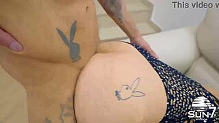 Skinny girl rides dick hard