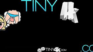 Petite 18+ blonde Angel Small sucks monster cock then creampie in pussy