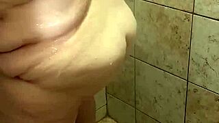 curvy bbw wife caught washing up in the shower