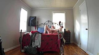 Hidden cam catches step mom masturbating after shopping!