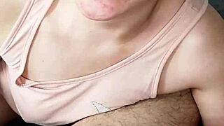 Couple engages in detailed handjob, blowjob, and cumplay before bed