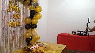 Beautiful lady throws one last new years eve party! She has a beautiful vagina and wears an elegant vip whore dress