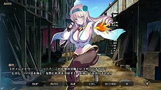 Bound women with big tits experience double penetration in bedroom.