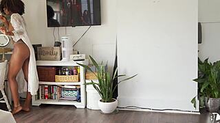 Fucked My Young 18+ Pussy And Squirted While Watching Movie - Fit Girl Gets Her Pussy Stretched Out After A Workout