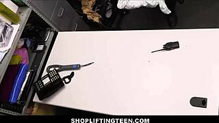 Cute Blonde Teen Shoplifter Evie Christian Strip Searched And Fucked By Officer Mike Mancini In Office