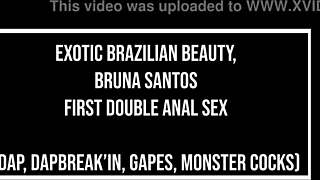 exotic brazilian beauty bruna santos first double anal fuck gaping doggystyle monster cocks
