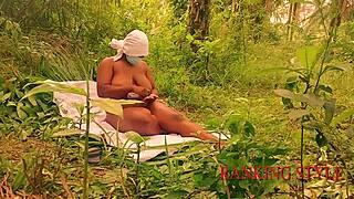 in the forest, a lonely bbw gets her pussy eaten and rides a cock