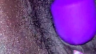 My wife had a creamy ebony orgasm using toys with me