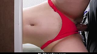 Teen shoplifts camera for social media. Caught and dominated by police in hardcore fuck.