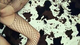 the skinny wife wears beautiful lingerie while getting her ass fucked hard