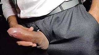 yuri gaucho boss flashes huge cock and jerks off outdoors