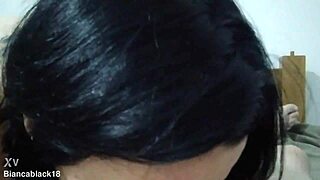 Bianca black sucks carlos off with big monster cock