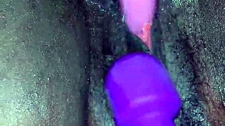 My wife had a creamy ebony orgasm using toys with me