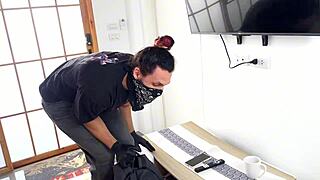 she loves to be tied up while giving blowjob, cute tied up cumshot blowjob moaning deepthroat beautiful facial couple teen 18+