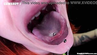 Cassie, dirty girl, swallows cum from gloryhole