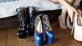 my passion for patent leather shoes with very high heels
