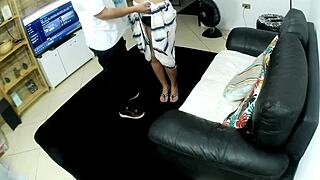 Punishing the maid for her bad work with spanking ass and cumshot errors