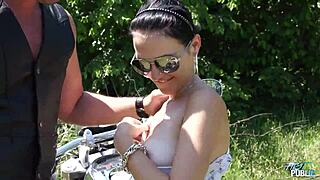 Czech Teen Rides Motorcycle Then Gets Bent Over For Cum In Mouth Fuck