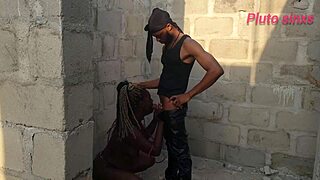 pretty black babe in bondage with male domination