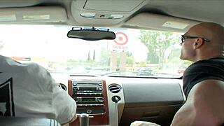 Fucking blonde big tits milf with monster cock, anal gaping in fishnets