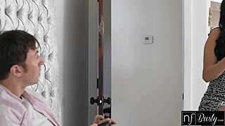 Busty babe cami strella uses her big titties for deepthroat.