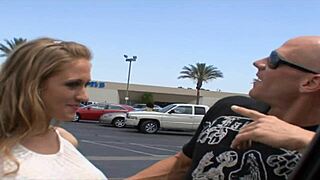 Fucking blonde big tits milf with monster cock, anal gaping in fishnets