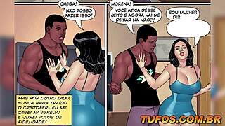 Hot wife enjoys barbecue then relaxes with friend