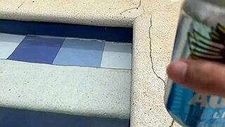 i taste that big pussy in the pool