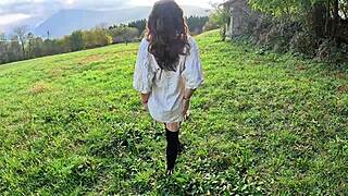 Compilation Of Barefoot Babe Walking In The Forest, Showing Cameltoe And Narrow Ass While Loving To Be Watched By Strangers 😘