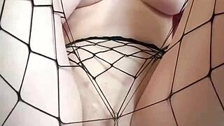 Innocent Girl Plays With Big Dildo Through Pantyhose Until She Cums Hard. Her Skinny Body Shakes With Intense Orgasms.