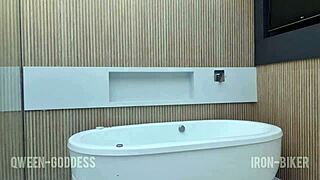 Brazilian slut sucks smoking cock, gags in deepthroat, gives ass, swallows all cum to orgasm.