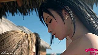 Hot Threesome Action on Final Fantasy Beaches with Bikini Babes. 🔥