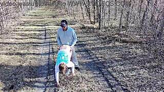 Amateur Milf with Big Tits Gets Fucked Outdoors While Drone Watches Couple