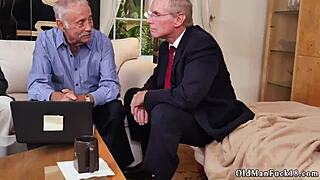 Old gang bang frannkie and the gang tag team a young blonde teen at door