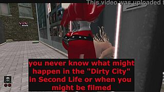 Shemale Using Girl In Slut Vendor In Second Life. Gloryhole Action With Cartoon Webcam Elements.