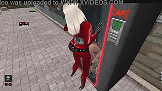 Shemale Using Girl In Slut Vendor In Second Life. Gloryhole Action With Cartoon Webcam Elements.