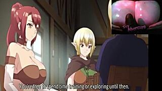 lucky guy summoned to fuck 3 hotties with bbc on tits in isekai harem