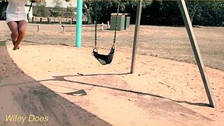 My Wife Flashes on the Swing with No Panties
