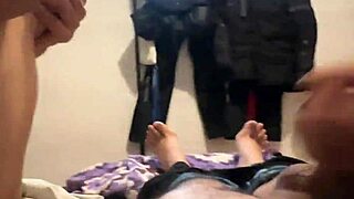 petite teen wants stepfather's creampie in mouth, pov handjob licking