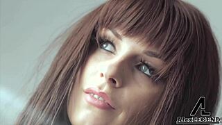 Aussie brunette Kiara Edwards gives blowjob and rides cowgirl style. Alex Legend fucks her pussy doggystyle until creampie.