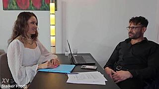 hey, that slutty employee kristina grace is getting rough dp and dap from her boss and frustrated colleague