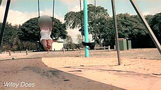 My Wife Flashes on the Swing with No Panties