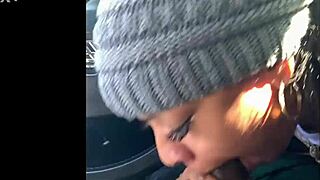 Ebony snowboarder deepthroats monster cock