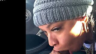 Ebony snowboarder deepthroats monster cock