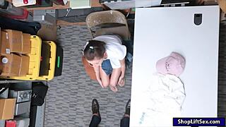 Cute teen theft gives a blowjob and screwed by lp officer