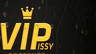 Babe LICKS pissing bawdy cleft in game.