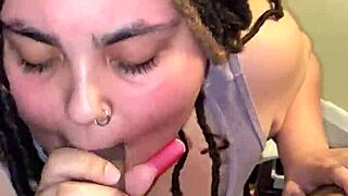 BBW loves feeling the big black cock harden in her mouth before ass fucking
