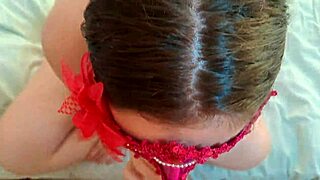 Cute Student Gives Masked Blowjob in Homemade Video