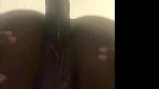 Wet Ebony Pussy Fucks Dildo In Solo Toy Session With Small Tits